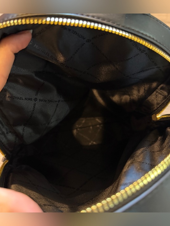 Michael Kors Jaycee MD Zip Pocket Leather Backpack Black NWT Gold Hardware main image 4